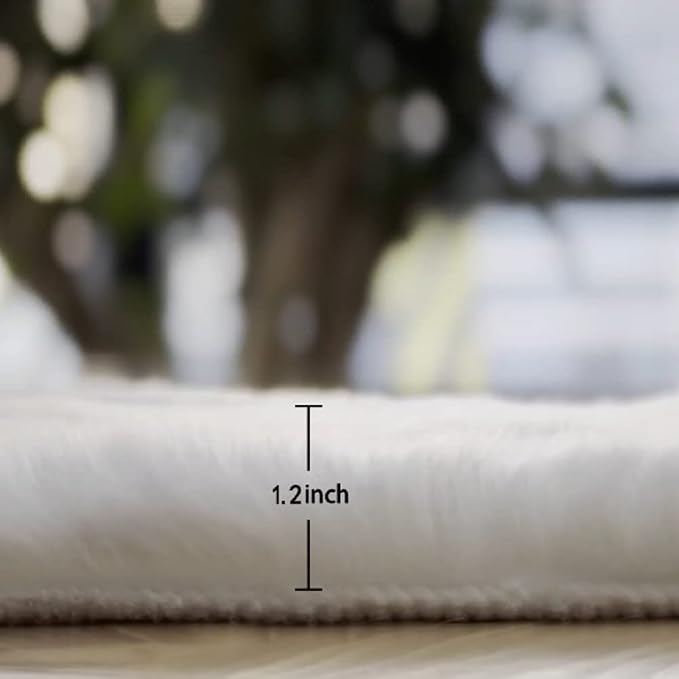 ORINOVA White Faux Fur Rug 5x7 Rugs