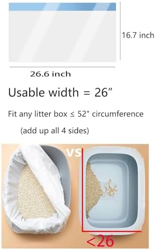 100 Count Cat Drawstring Litter Box Liners 26.6x16.7 inches 2Mils Super Thick