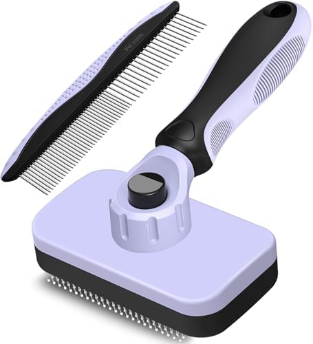 2PCS Self Cleaning Slicker Brush & Dog Comb