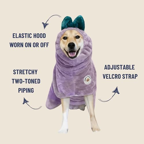 DERPYCHAPPY Dog Bathrobe for Small to Large Dogs, Microfiber