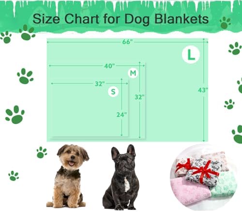 Green Soft Puppy Blanket, with Flannel Green Cute Paw Print, 24 * 32 inches