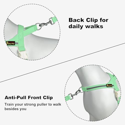 Plutus Pet Cotton Dog Harness and Leash Set, Reflective and Soft Padded