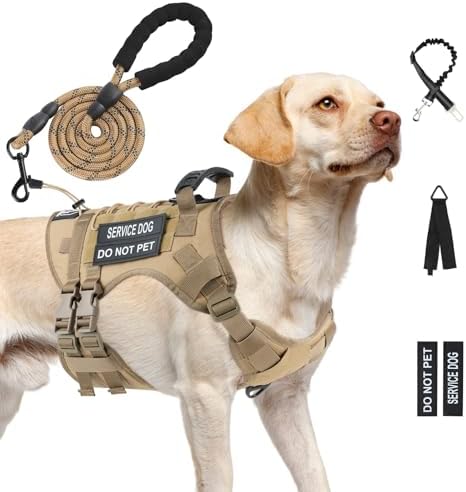 No Pull Tactical Dog Harness for Large Dogs, Service Dog Vest