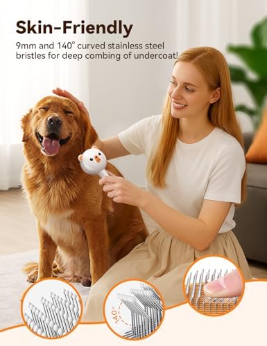 Pet Steam Brush for Dogs & Cats, Brushes for Indoor Cats
