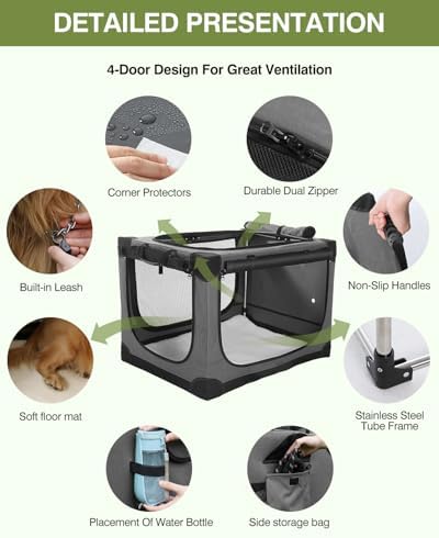 42 x 31 x 31 Inch Collapsible Soft Dog Crate