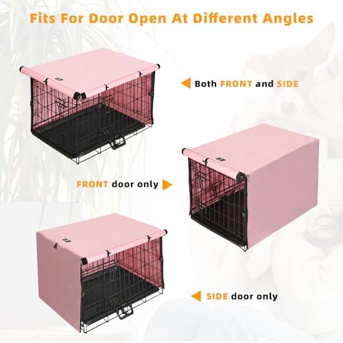 X-ZONE PET Dog Crate Cover Waterproof Kennel Cover, 48 in Pink