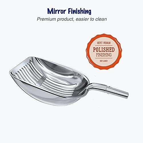 WePet Cat Litter Scoop, Aluminum Alloy Sifter, Kitty Metal Scooper, Deep Shovel