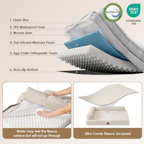 EHEYCIGA Large Dog Bed Memory Foam