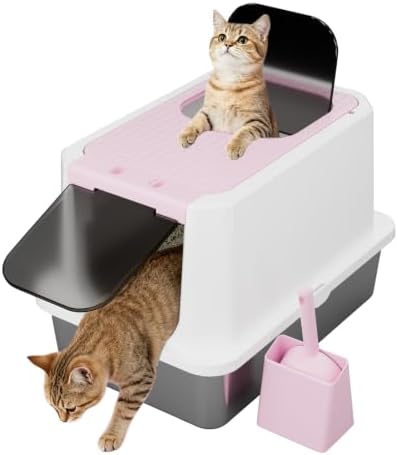 RIZZARI Stainless Enclosed Litter Box: