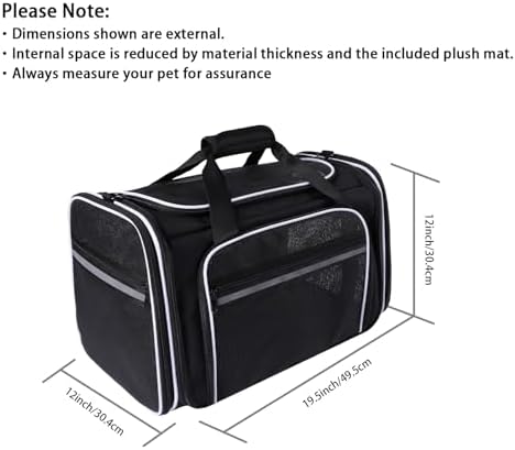 TSA Airline Approved Large Pet Travel Carrier, 4 Sides Expandable