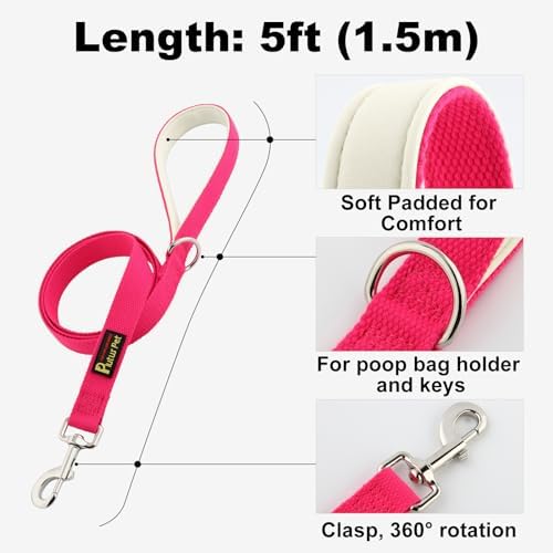 Plutus Pet Cotton Dog Harness and Leash Set, Reflective and Soft Padded
