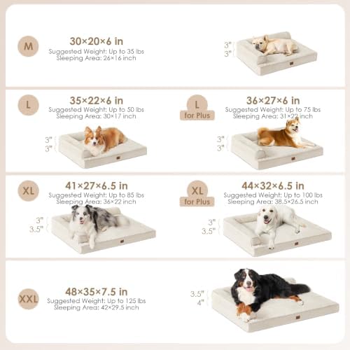 EHEYCIGA Large Dog Bed Memory Foam