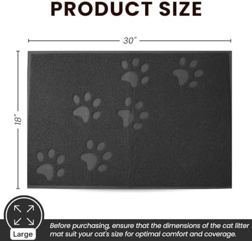 Andalus Large Cat Litter Mat, Non-Slip & Easy to Clean Cat Litter Box Mat