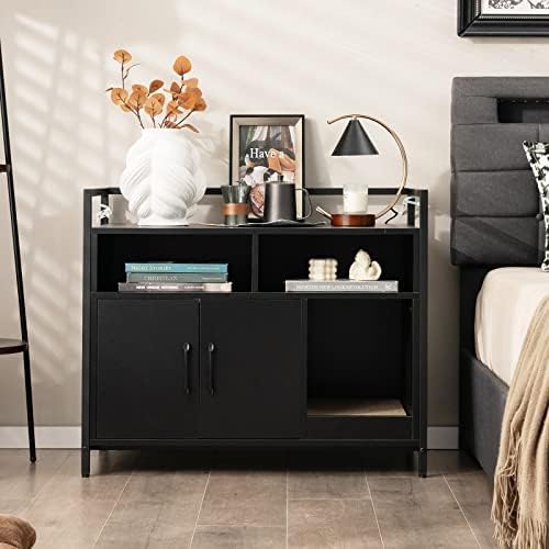 GIANTEX Cat Litter Box Enclosure, Hidden Cat Cabinet Furniture