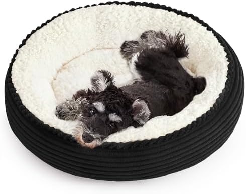 Love's cabin Round Donut Cat and Dog Cushion Bed, 24in Pet Bed