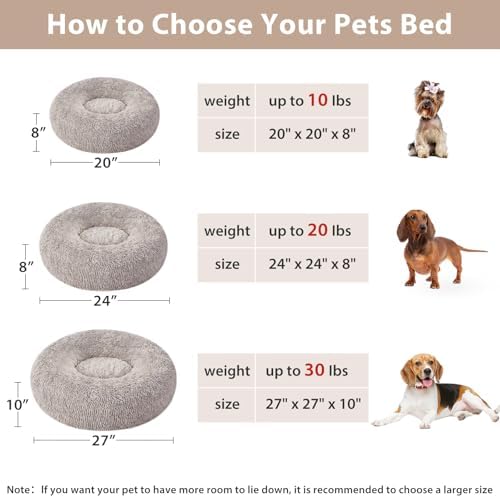 WNPETHOME Medium Round Calming Dog Bed Cat Bed
