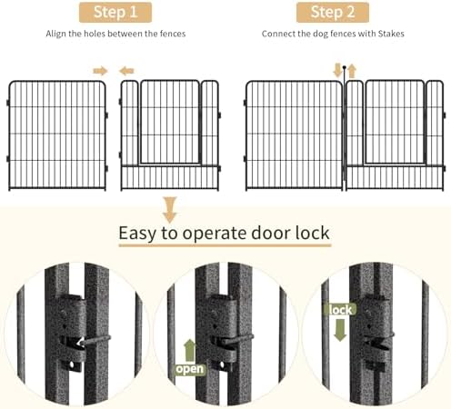 Dog Playpen, 32/40/45 Inch Height in Heavy Duty, Folding Indoor Outdoor