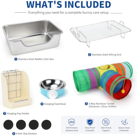Stainless Steel Rabbit Litter Box