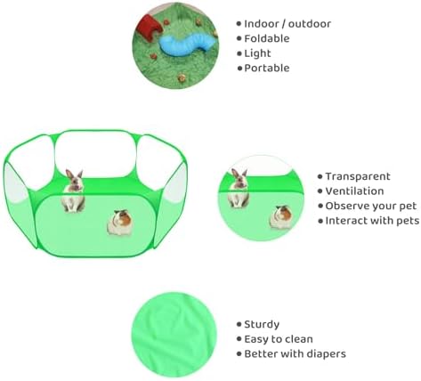 Amakunft Small Animal Playpen, Pop-Up Portable Play Yard