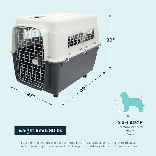 SportPet Airline Compliant XX-LARGE 39" Travel Dog Kennel-Durable Plastic