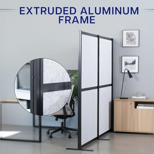 VIVO Light Gray Freestanding 76 x 66 inch Privacy Panel