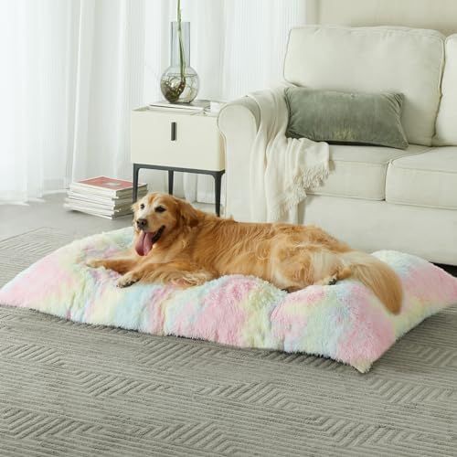 BFPETHOME Dog Beds for Large Dogs, Plush Dog Crate Bed Fluffy Cozy Kennel Pad