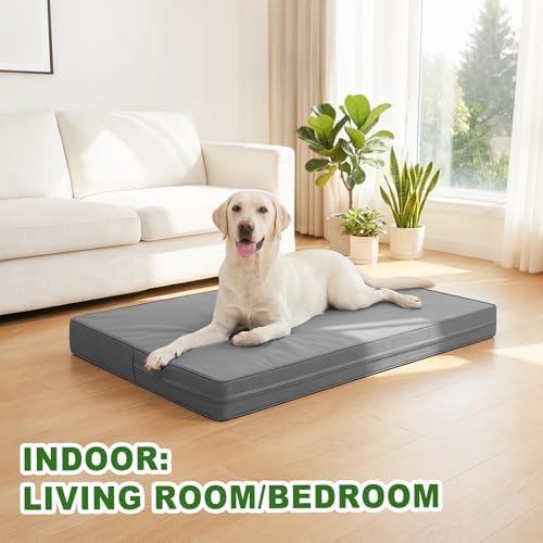 Waterproof XL Dog Bed Outdoor Large Crate Pad 42" Washable Leather Wipeable