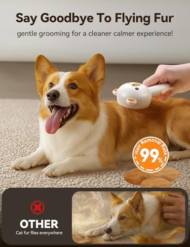 Pet Steam Brush for Dogs & Cats, Brushes for Indoor Cats