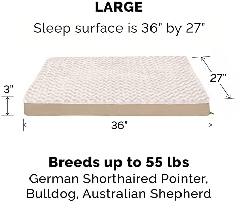 Furhaven Replacement Dog Bed Cover Ultra Plush Faux Fur & Suede Mattress