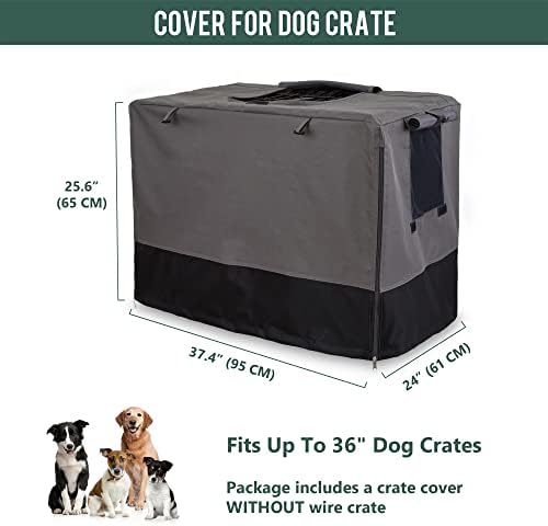 Rachmi 36" 600D Canvas Privacy Dog Crate Cover, Water Resistant Windproof