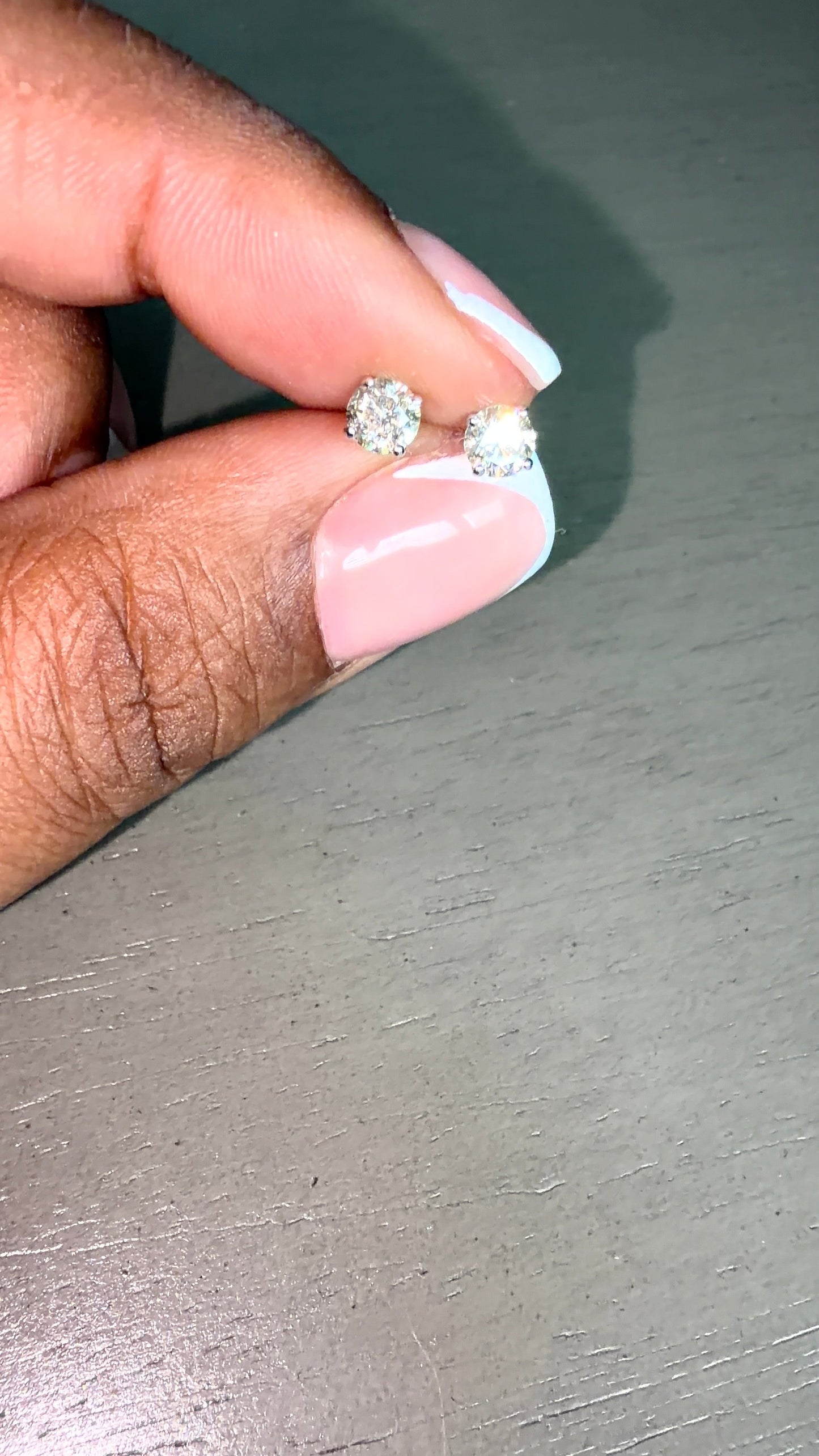 14k white gold & Natural diamonds .43ct & .75ct FG color I2 clarity