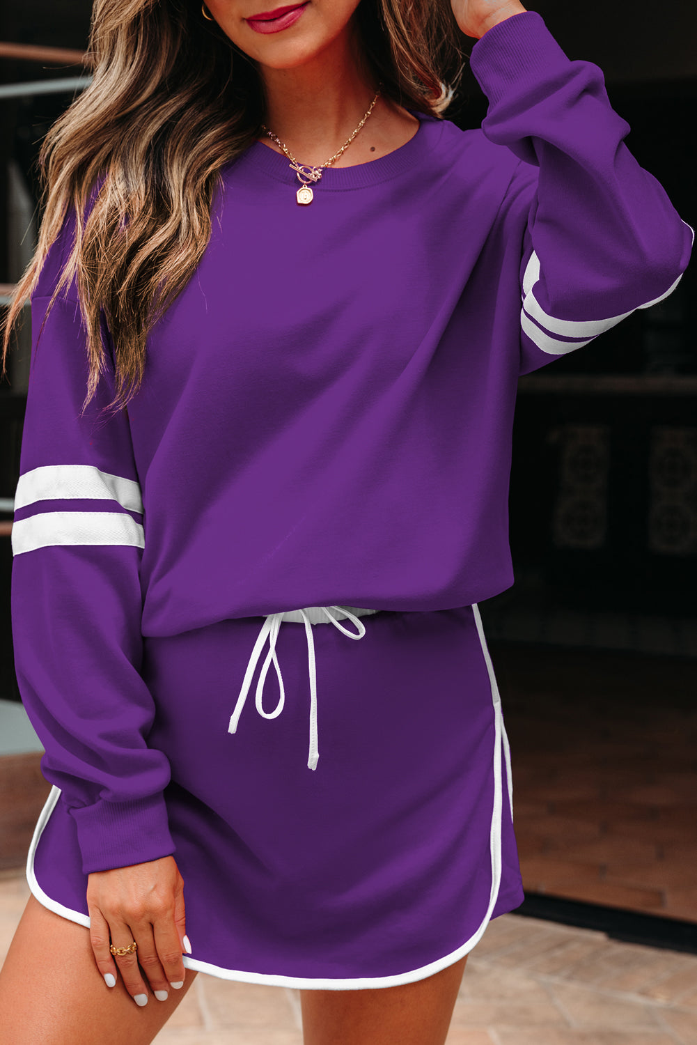 Sophia Shoulder Pullover Mini Skirt