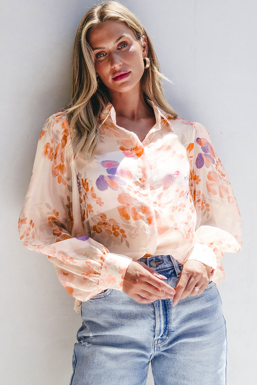 Amiyah Balloon Sleeve Loose Shirt