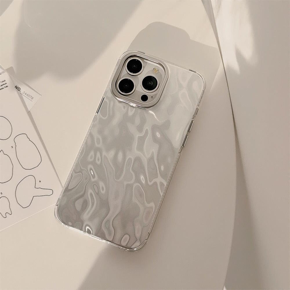 Advanced silver foil pattern suitable for iPhone 15 Pro minimalist Max Apple phone case 14 cool style 12