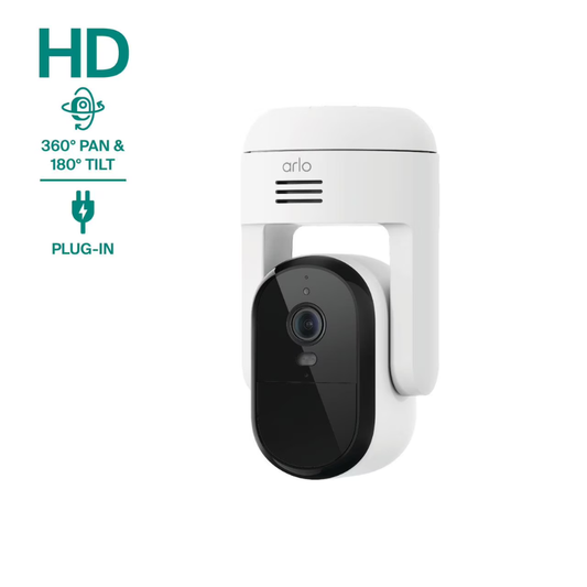 Arlo (VMC2083-1WMNAS) Essential Pan Tilt Security Camera (2025) White (NEW)