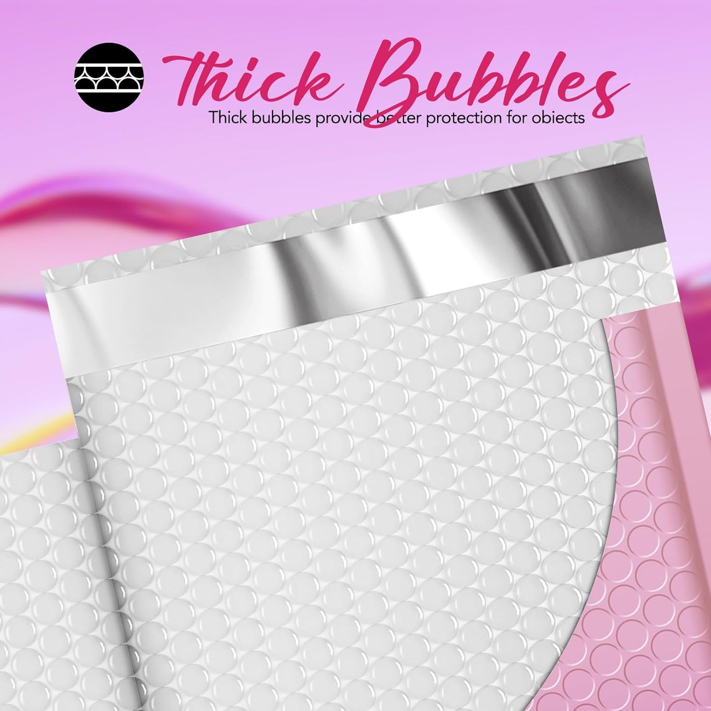 10.5x16 Bubble Mailer  #5|Usable Size 10.5x15"| Gradient Pink