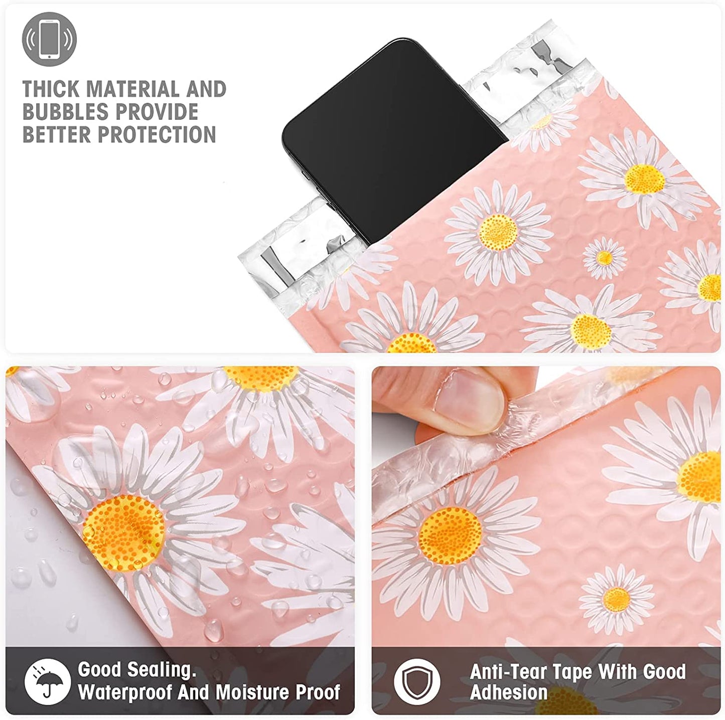 6x10 Inch Color Printing Bubble | Usable Size 6x9" | Mailers Daisy