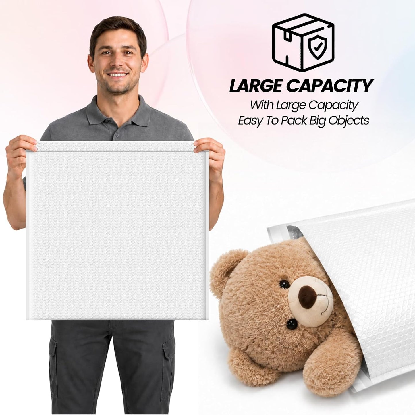 24x25 Bubble Mailer | Usable Size 24x24" | 120 Pack Wholesale