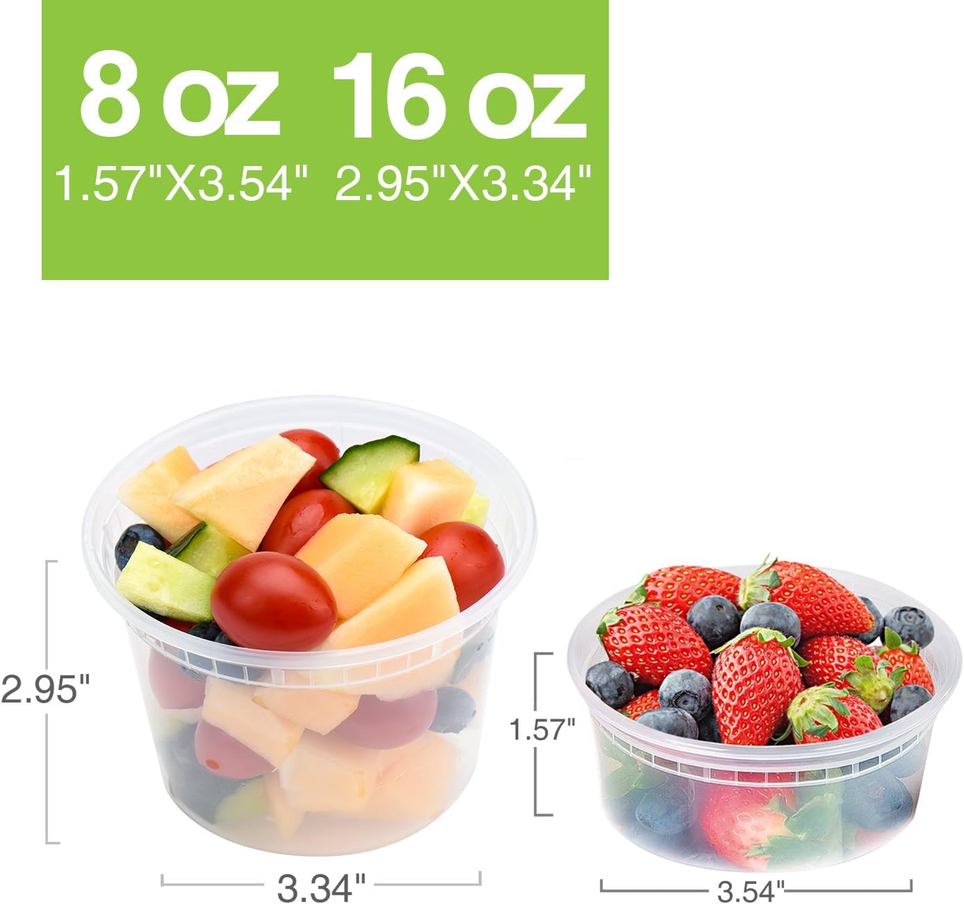 48 Pack (Mixed) 8OZ, 16OZ. and 32OZ. Plastic Food and Drink Storage Containers Set with Lids Wholesale