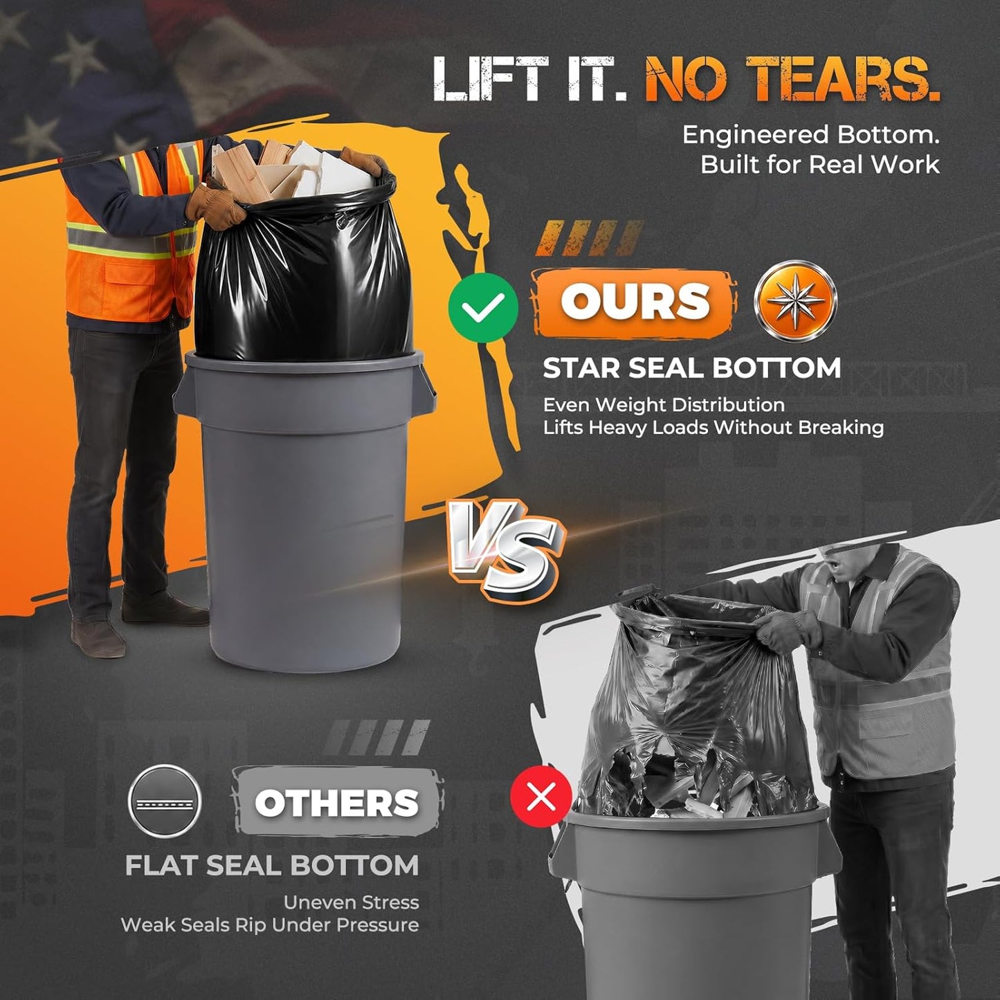 55-60 Gallon Trash Bags 2Mil 20 Count Wholesale