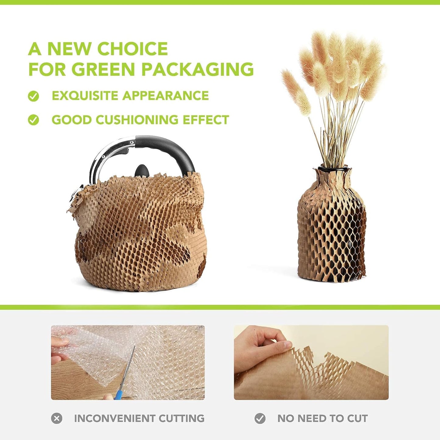 12"x163' Honeycomb Cushioning Wrap Roll Perforated-Packing | 2 Roll Wholesale