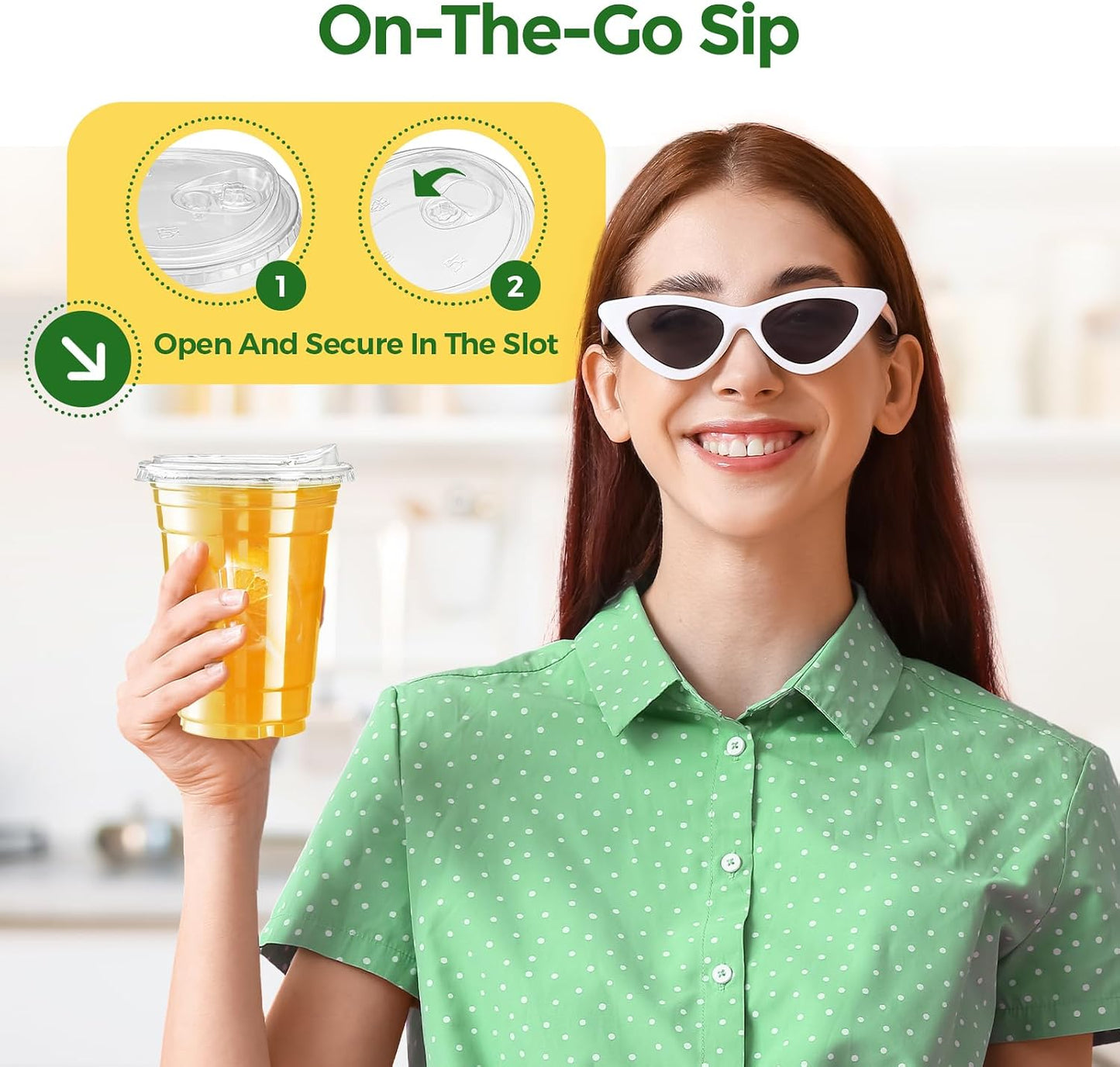 800 Sets 16oz Plastic Coffee Cups with Strawless Sip Lids Wholesale