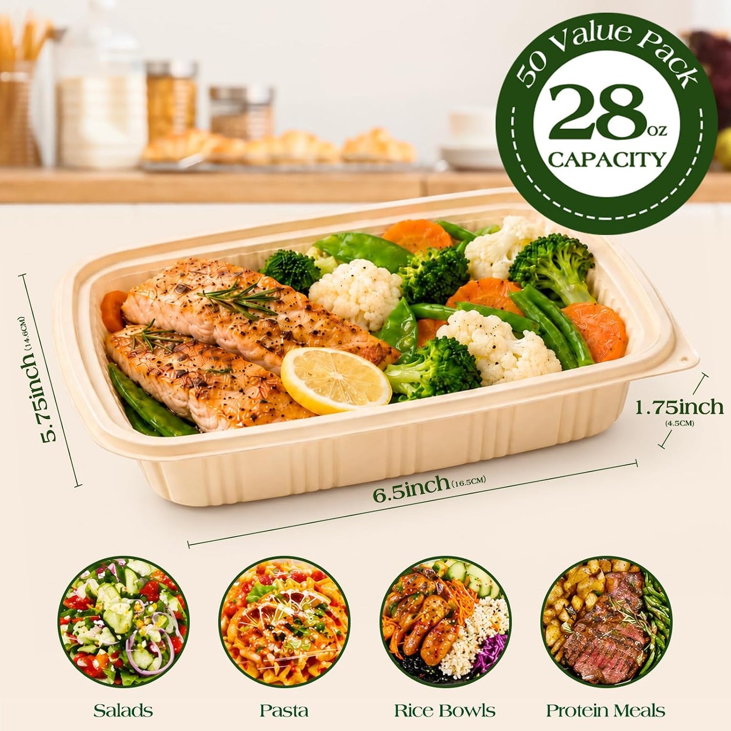 200 Pack 28OZ Cornstarch Meal Prep Containers Wholesale