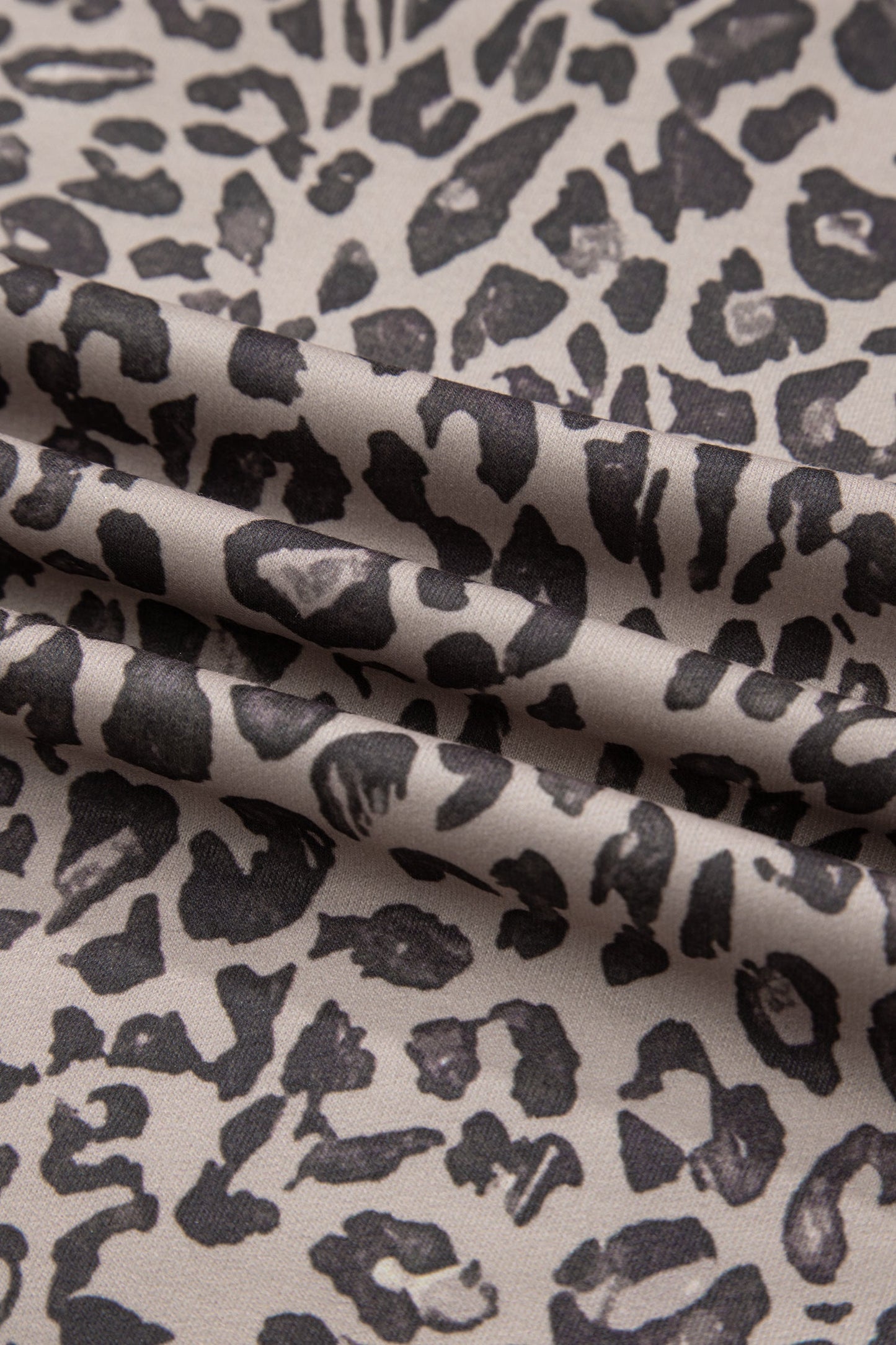 Leopard Patchwork Crew Neck Sweatshirt