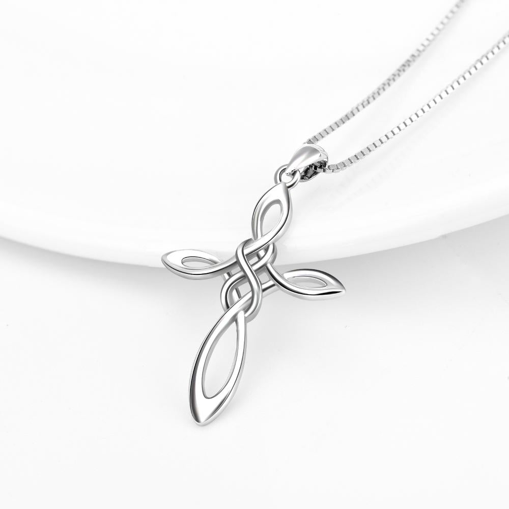 Sterling Silver Infinity Love Celtic Knot Pendant Necklace with Box Chain