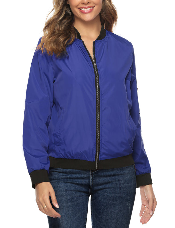 Ladies Casual Fashion Zip Jacket Jacket