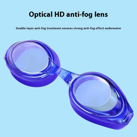 Plain Light Swimming Glasses HD Anti-fog Waterproof Professional Comfortable Big Frame Not Tight