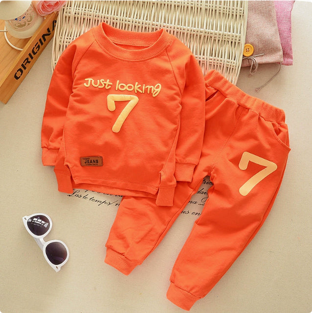 Baby cotton long-sleeved trousers two-piece suit
