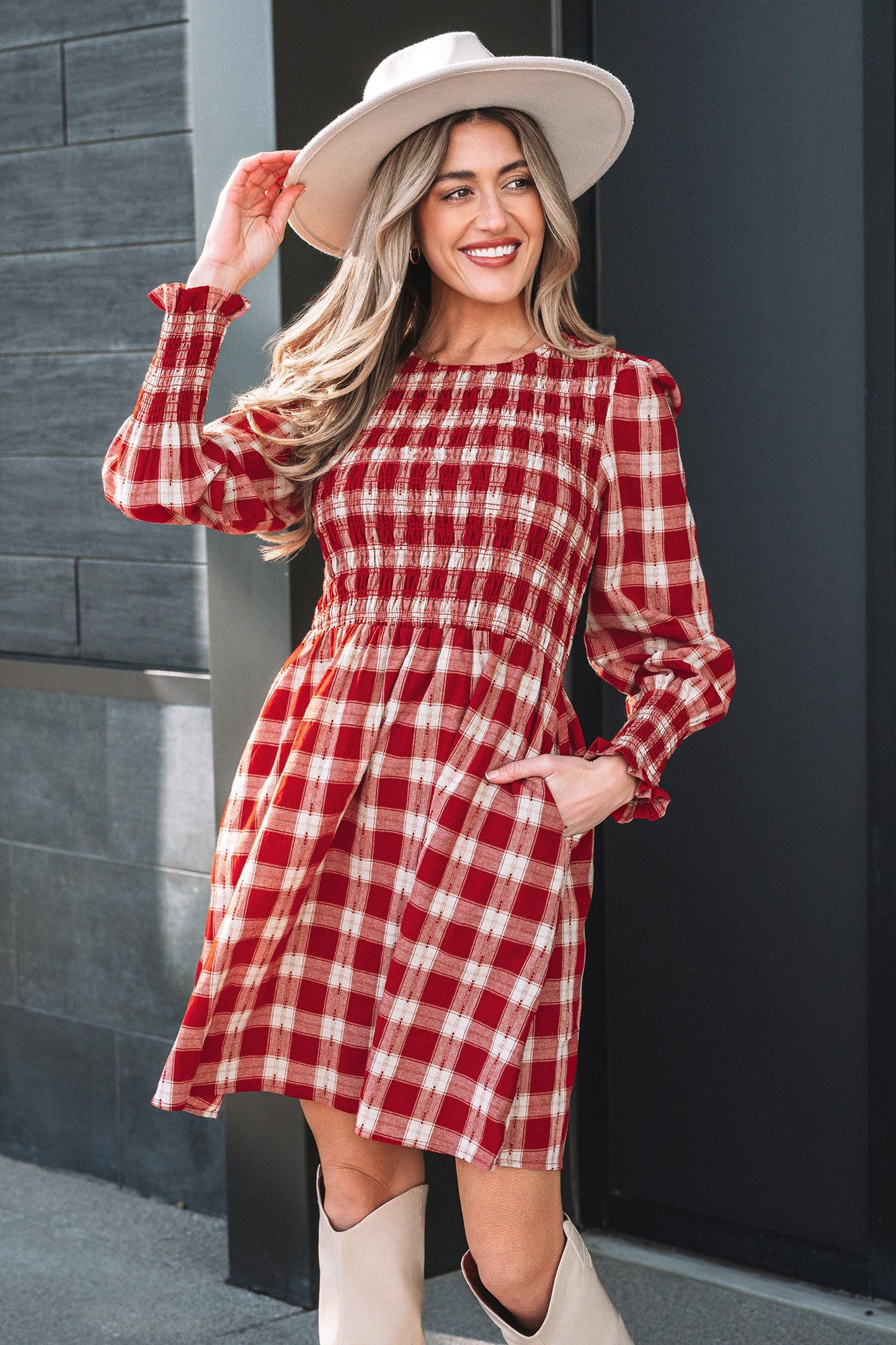 Amelia Puff Sleeve Mini Dress