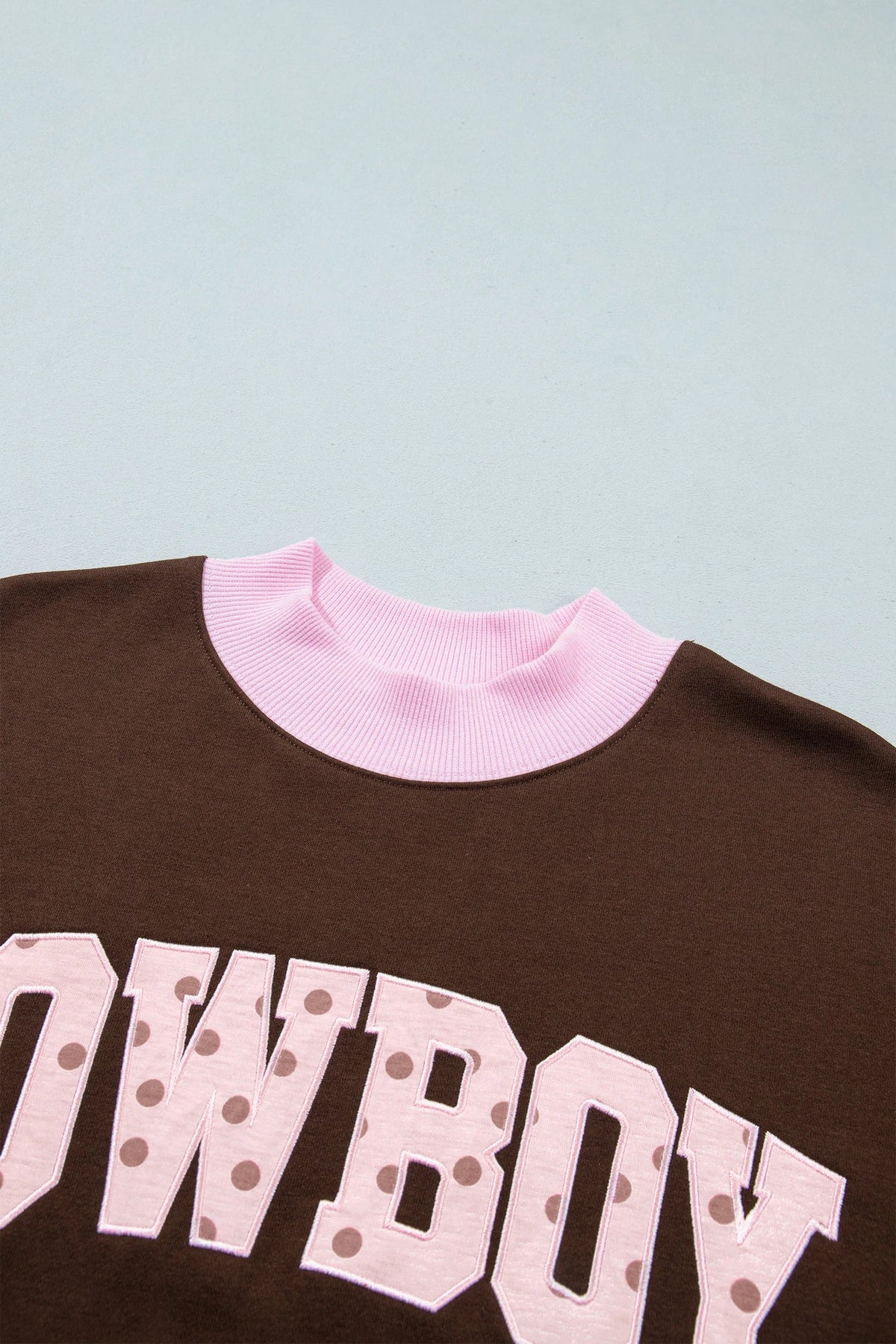 COWBOY/MERRY Polka Dot Letter Print Sweatshirt
